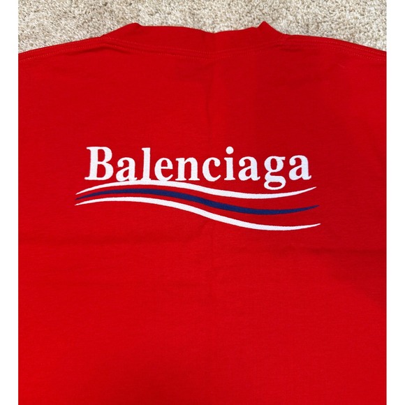 Balenciaga Political Campaign Logo T-Shirt Red Fits Size M - Picture 4 of 6
